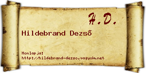 Hildebrand Dezső névjegykártya
